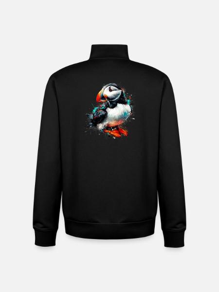 Puffin - Unisex Organic Zip Sweatshirt by Stanley/Stella - black