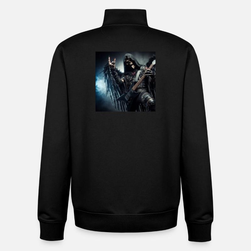 The Grim Reaper is heavy - Unisex Organic Zip Sweatshirt by Stanley/Stella - black