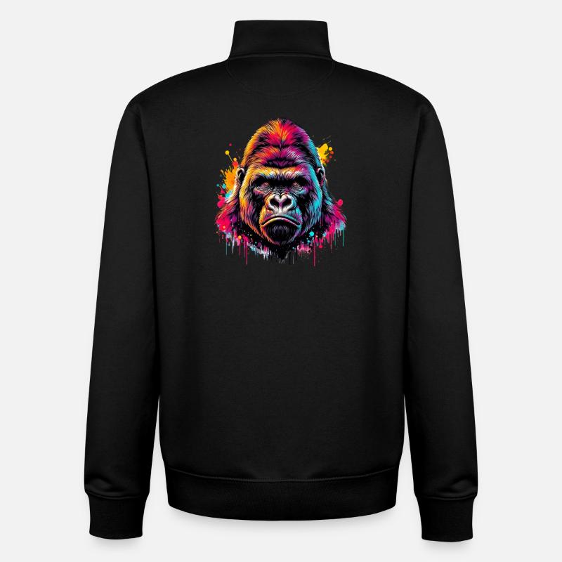 Gorilla - Unisex Organic Zip Sweatshirt von Stanley/Stella - Schwarz