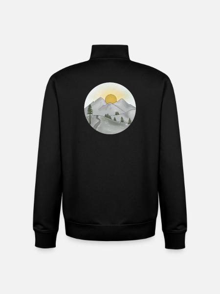 Mountain idyll at sunset in spring - Unisex Organic Zip Sweatshirt by Stanley/Stella - black