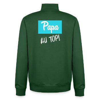 DAD - Unisex Organic Zip Sweatshirt by Stanley/Stella - bottle green - Back - AI Model Male 185 dark (185cm)