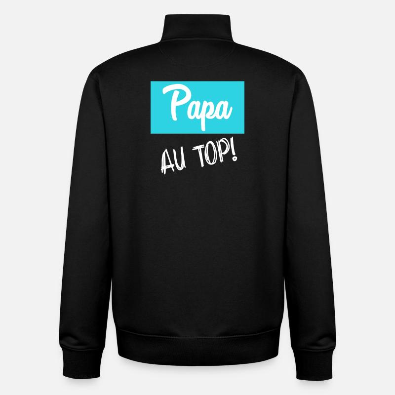 PAPA - Sweat zippé unisexe en coton bio Stanley/Stella - noir