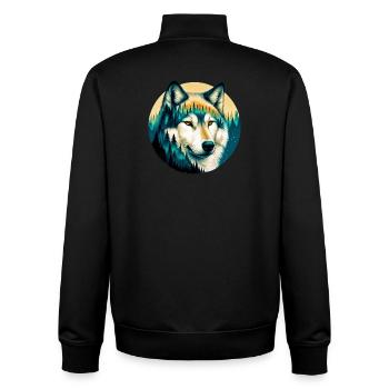 Loup - Sweat zippé unisexe en coton bio Stanley/Stella - noir - Dos - AI Model Male 185 light (185cm)