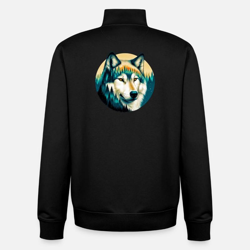 Loup - Sweat zippé unisexe en coton bio Stanley/Stella - noir