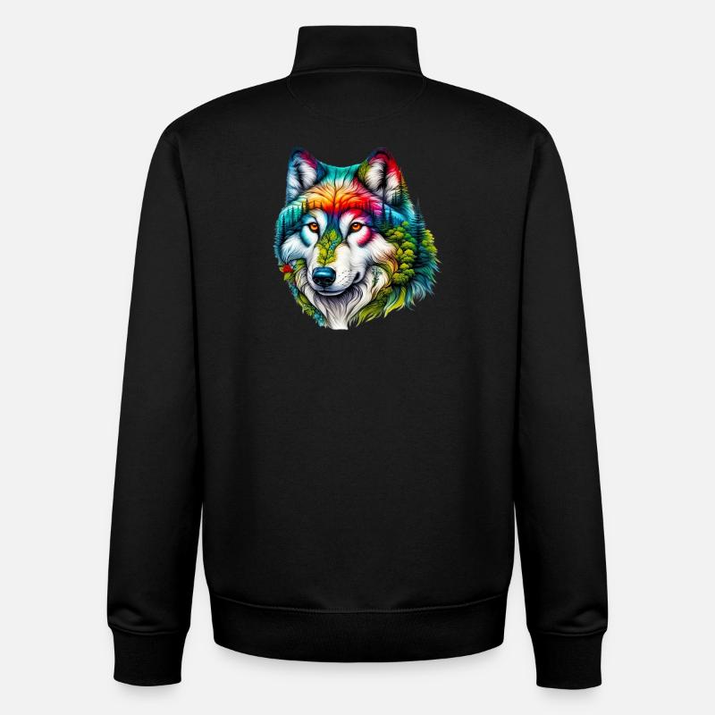 Loup - Sweat zippé unisexe en coton bio Stanley/Stella - noir