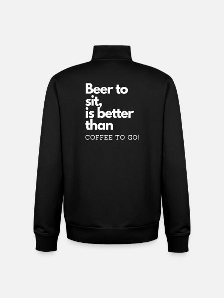 Beer to sit - Unisex Organic Zip Sweatshirt by Stanley/Stella - black