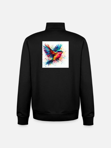 Aquarell Vogel Fliegen - Unisex Organic Zip Sweatshirt von Stanley/Stella - Schwarz