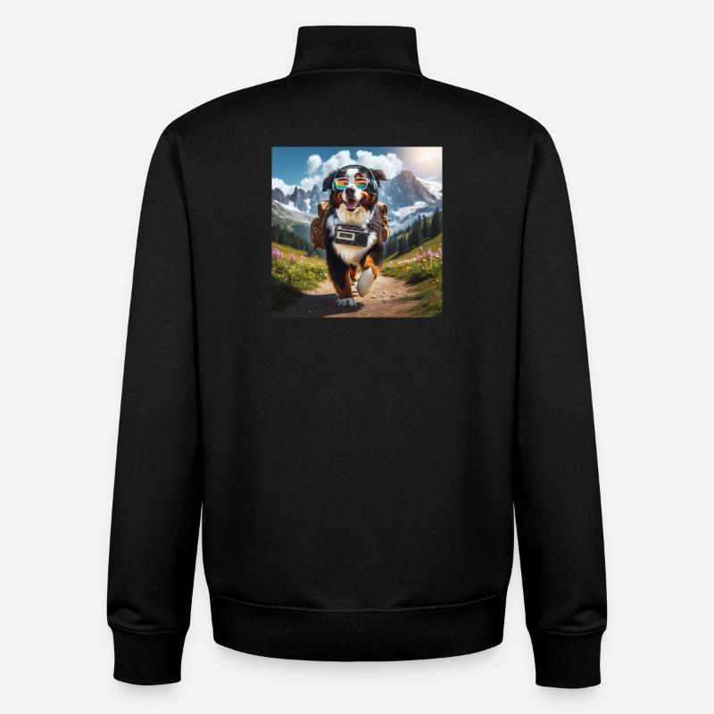 Bouvier bernois - Sweat zippé unisexe en coton bio Stanley/Stella - noir