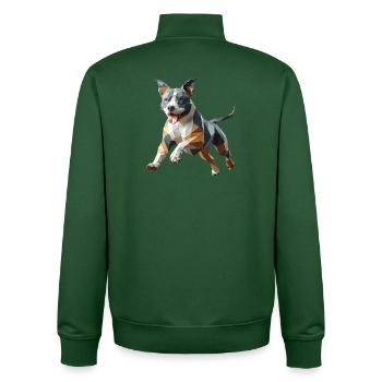 Staffy Origami 3D geometrischer Hund - Unisex Organic Zip Sweatshirt von Stanley/Stella - Flaschengrün - Hinten - AI Model Male 185 dark (185cm)
