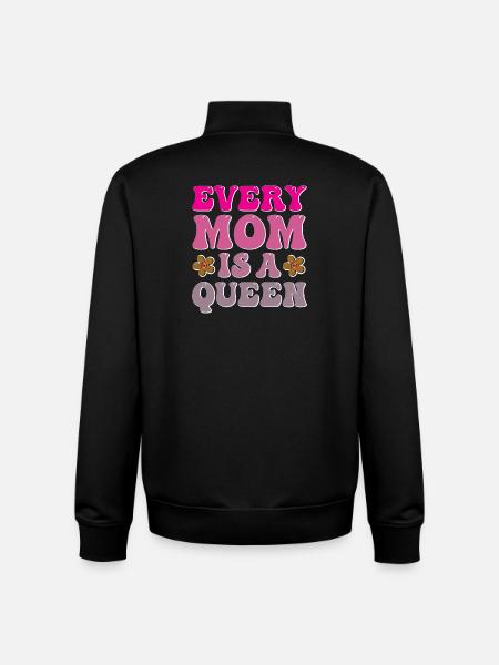 Every Mom is a Queen - Unisex Organic Zip Sweatshirt by Stanley/Stella - black