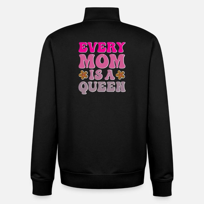 Chaque maman est une reine - Sweat zippé unisexe en coton bio Stanley/Stella - noir