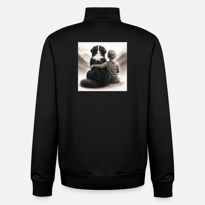 Bouvier bernois - Sweat zippé unisexe en coton bio Stanley/Stella - noir