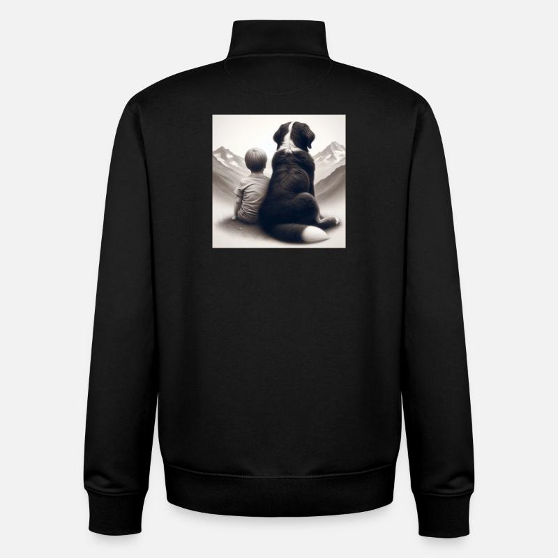 Bouvier bernois - Sweat zippé unisexe en coton bio Stanley/Stella - noir