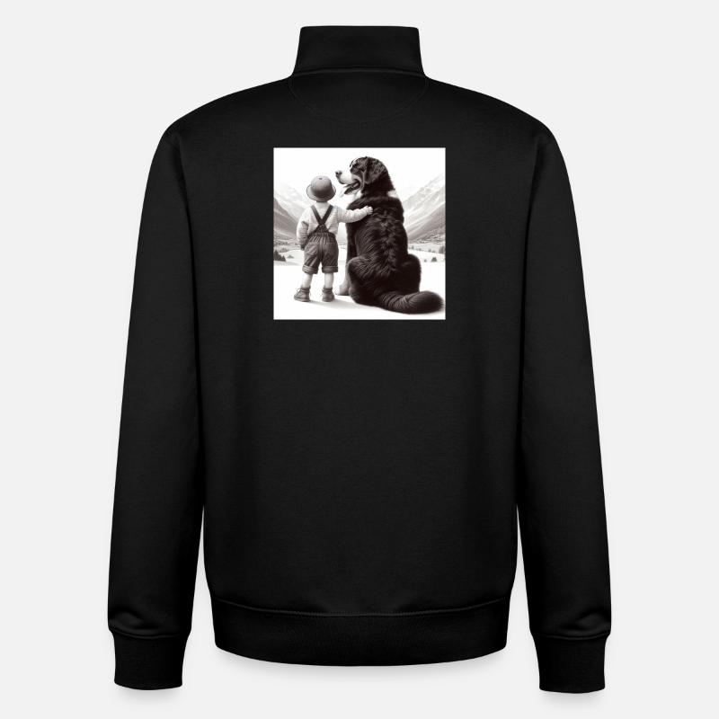 Bouvier bernois - Sweat zippé unisexe en coton bio Stanley/Stella - noir