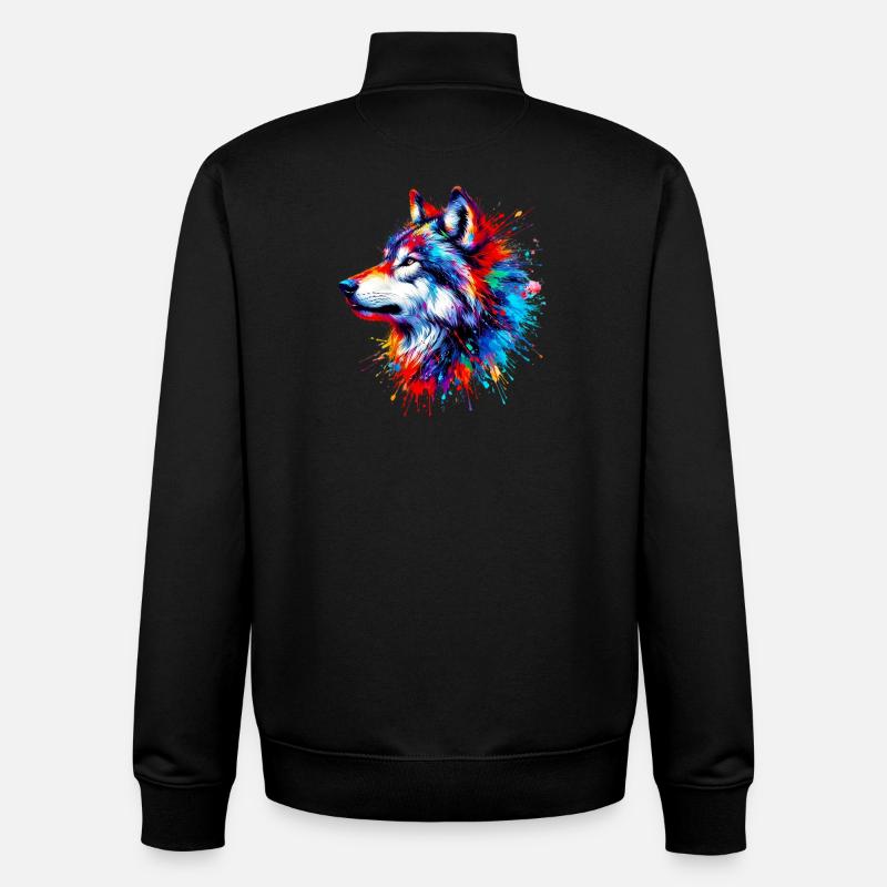 Wolf - Unisex Organic Zip Sweatshirt von Stanley/Stella - Schwarz