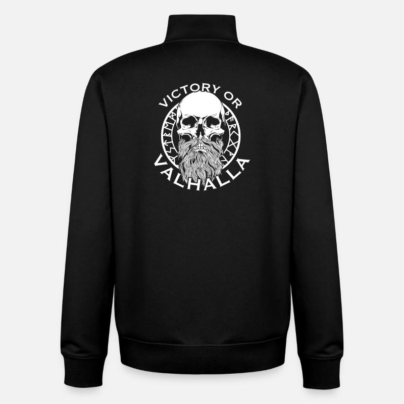 Victoria ou Valhalla - Sweat zippé unisexe en coton bio Stanley/Stella - noir
