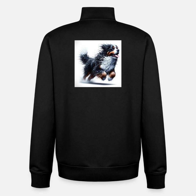 Bouvier bernois - Sweat zippé unisexe en coton bio Stanley/Stella - noir