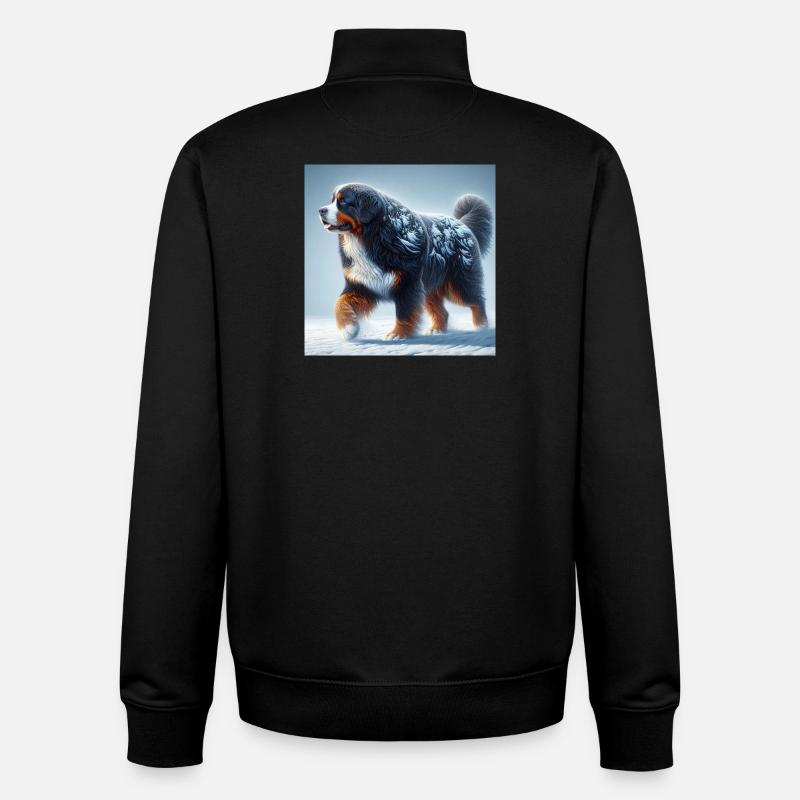 Bouvier bernois - Sweat zippé unisexe en coton bio Stanley/Stella - noir