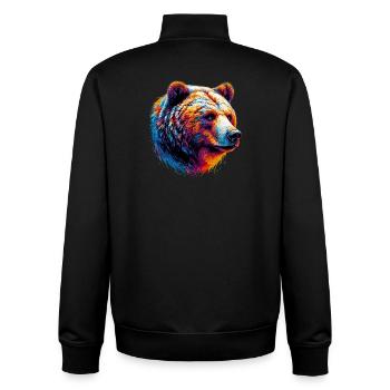 Bär - Unisex Organic Zip Sweatshirt von Stanley/Stella - Schwarz - Hinten - AI Model Male 185 light (185cm)