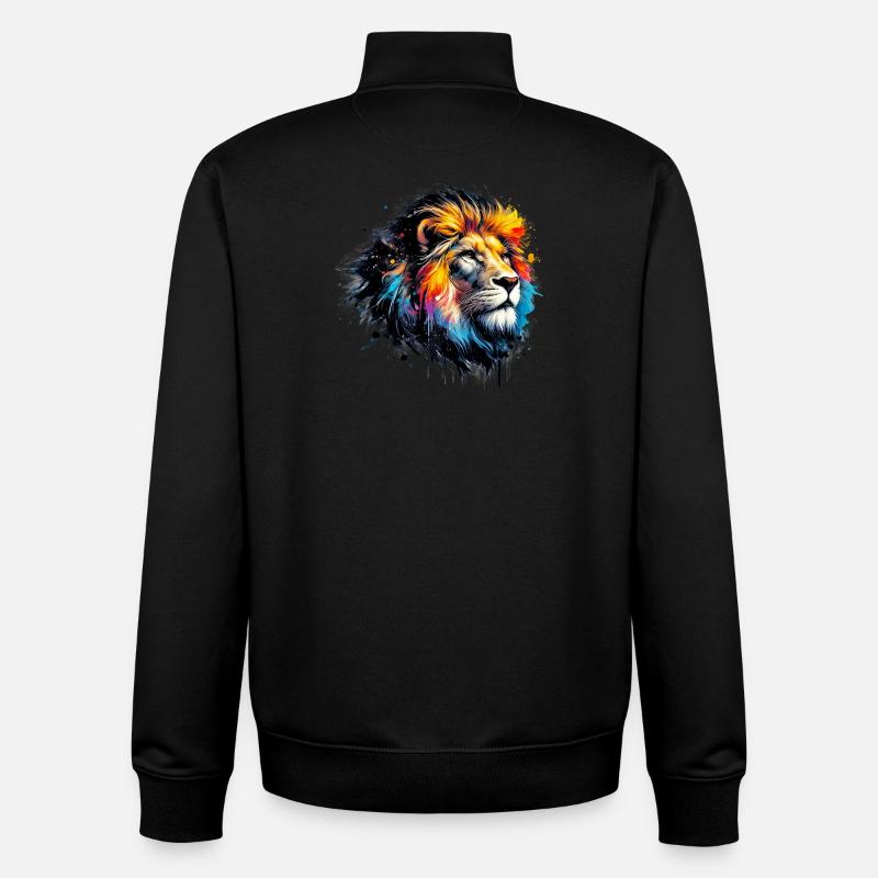 Lion - Unisex Organic Zip Sweatshirt by Stanley/Stella - black