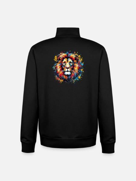 Lion - Sweat zippé unisexe en coton bio Stanley/Stella - noir