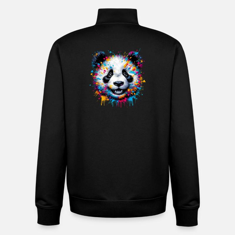 Panda - Unisex Organic Zip Sweatshirt von Stanley/Stella - Schwarz