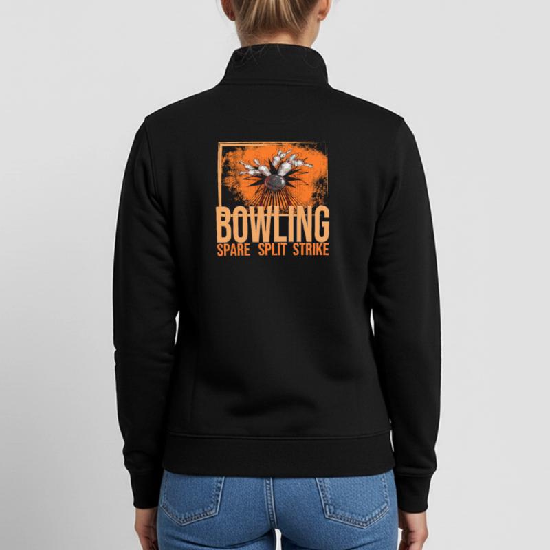 Bowling - Spare - Split - Strike Unisex Organic Zip Sweatshirt von Stanley/Stella