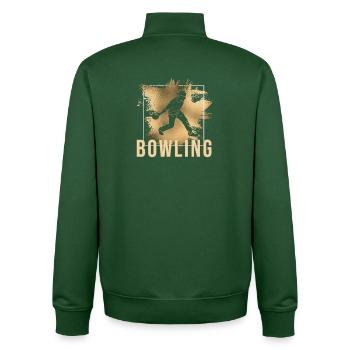 Bowling - Unisex Organic Zip Sweatshirt von Stanley/Stella - Flaschengrün - Hinten - AI Model Male 185 dark (185cm)