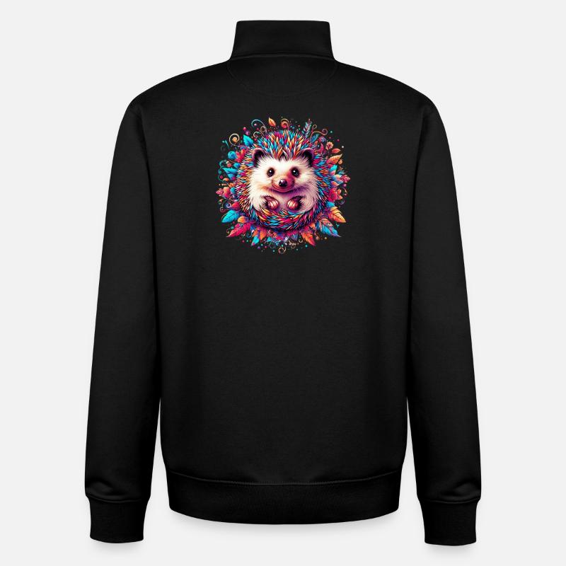 Hedgehog - Unisex Organic Zip Sweatshirt by Stanley/Stella - black