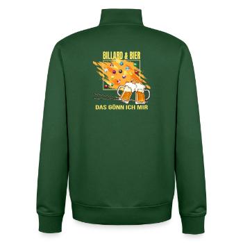 Billard & Bier - Das gönn ich mir - Unisex Organic Zip Sweatshirt von Stanley/Stella - Flaschengrün - Hinten - AI Model Male 185 dark (185cm)