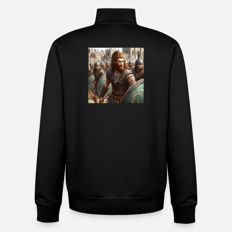 Les Celtibères défendent la Numancia - Sweat zippé unisexe en coton bio Stanley/Stella - noir