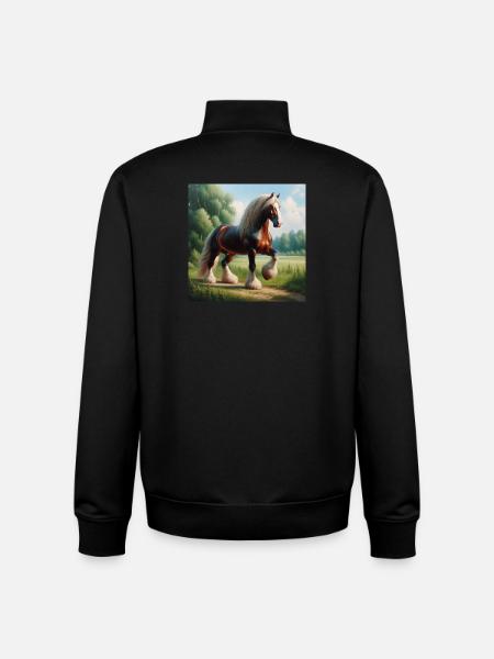 Aquarell Percheron Pferd - Unisex Organic Zip Sweatshirt von Stanley/Stella - Schwarz