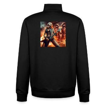 Guitariste lourd dans le monde souterrain - Sweat zippé unisexe en coton bio Stanley/Stella - noir - Dos - AI Model Male 185 light (185cm)