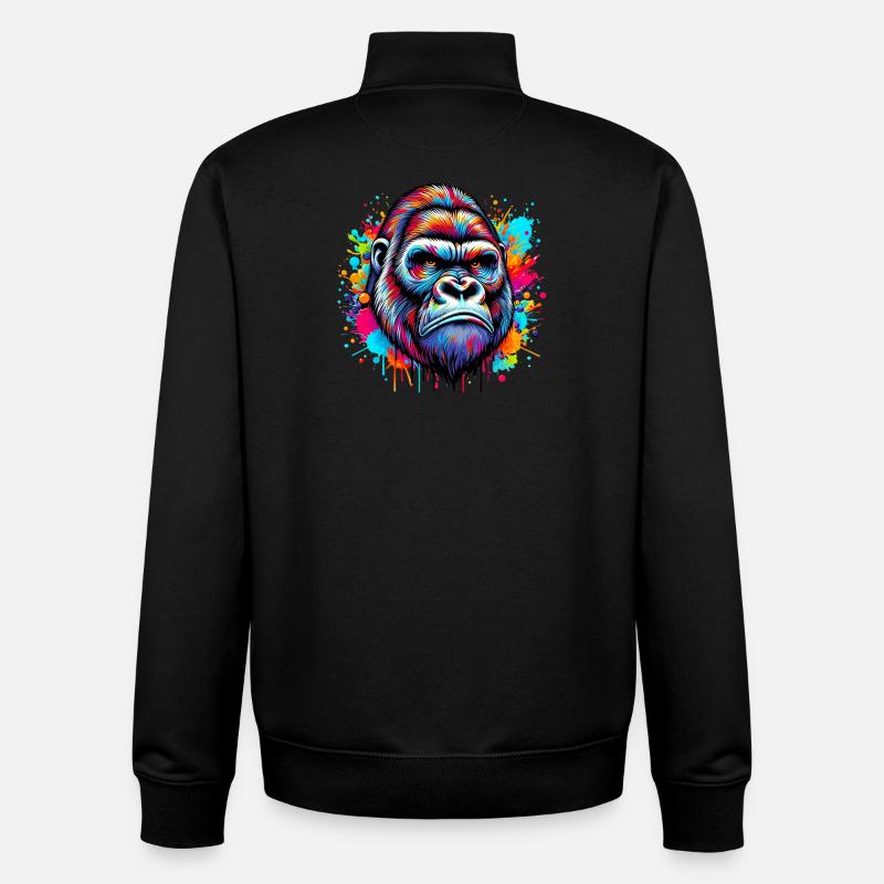 Gorilla - Unisex Organic Zip Sweatshirt by Stanley/Stella - black