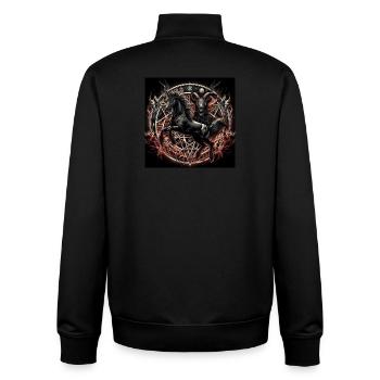 Satanic Horse - Unisex Organic Zip Sweatshirt by Stanley/Stella - black - Back - AI Model Male 185 light (185cm)