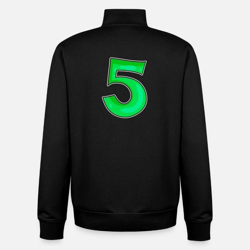 Numéro 5 Numéro Vert - Sweat zippé unisexe en coton bio Stanley/Stella - noir