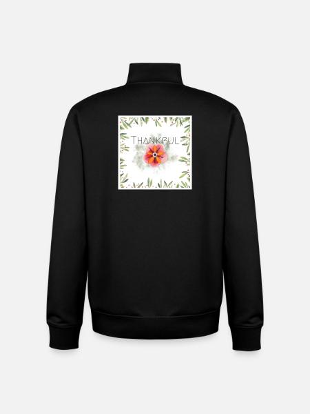 Thankful - Unisex Organic Zip Sweatshirt von Stanley/Stella - Schwarz