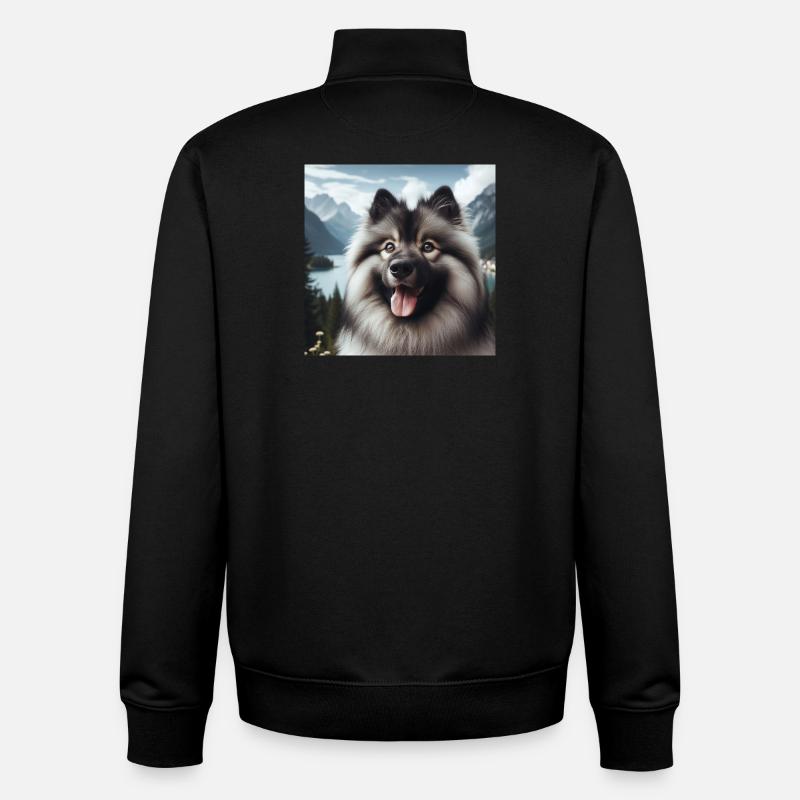 Joyeux Wolfspitz - Sweat zippé unisexe en coton bio Stanley/Stella - noir