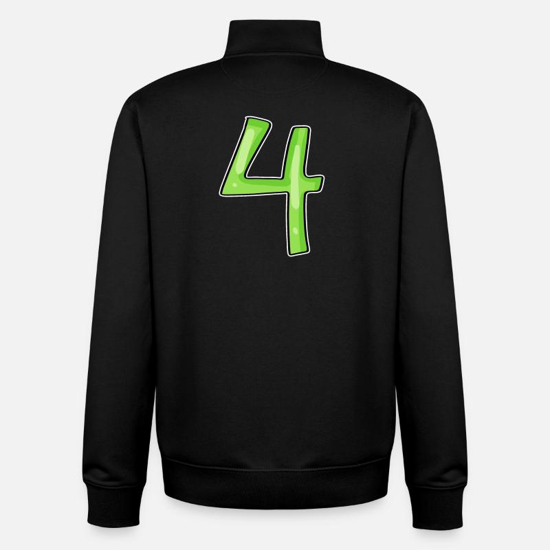 4 - Four Green - Unisex Organic Zip Sweatshirt by Stanley/Stella - black