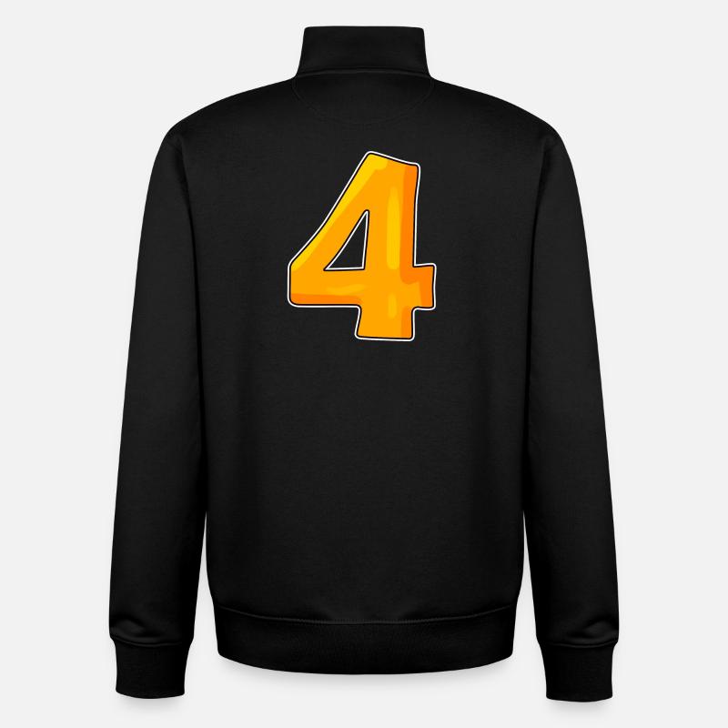 Numéro numéro 4 - Sweat zippé unisexe en coton bio Stanley/Stella - noir