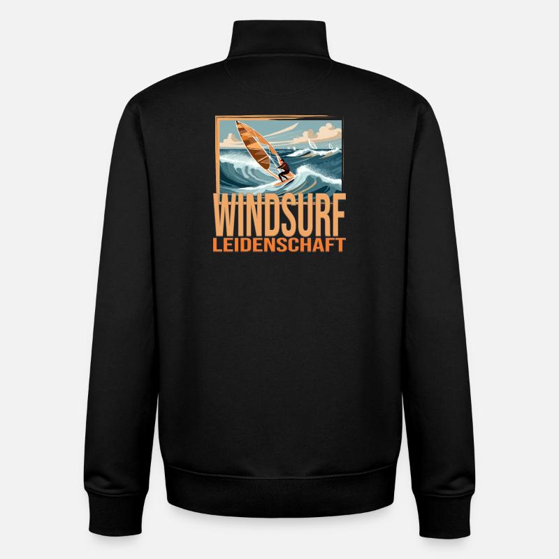 Windsurf Leidenschaft - Unisex Organic Zip Sweatshirt von Stanley/Stella - Schwarz