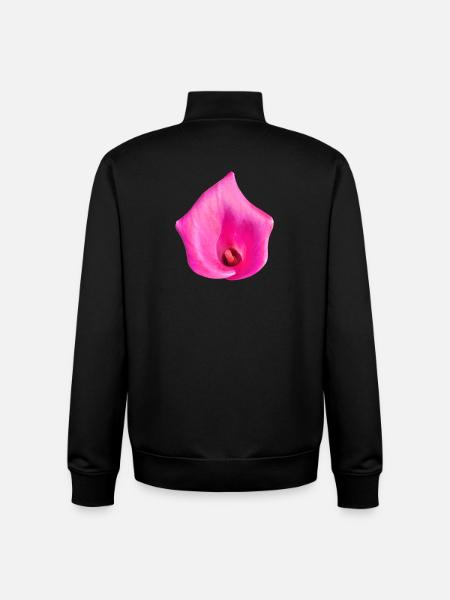 Pink Calla Blossom - Unisex Organic Zip Sweatshirt by Stanley/Stella - black
