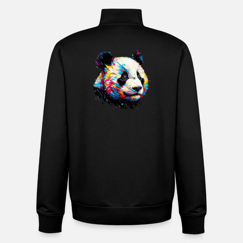 Panda - Unisex Organic Zip Sweatshirt von Stanley/Stella - Schwarz
