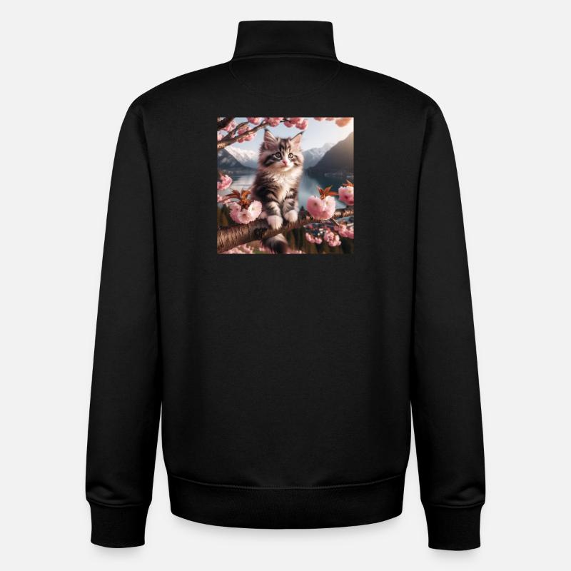 Maine Coon Katze Welpe - Unisex Organic Zip Sweatshirt von Stanley/Stella - Schwarz