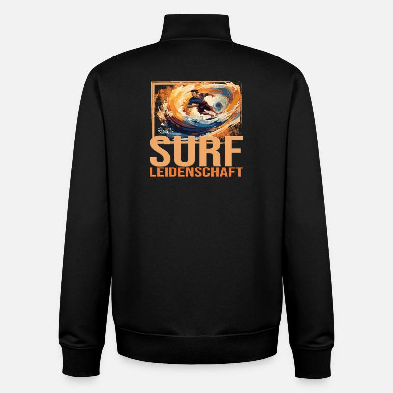 Surf Leidenschaft - Unisex Organic Zip Sweatshirt von Stanley/Stella - Schwarz