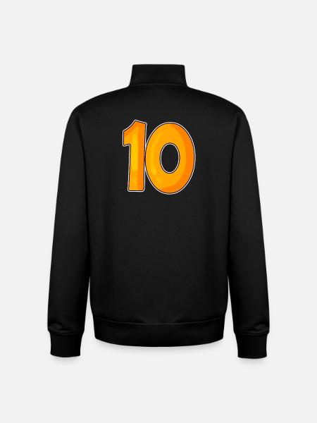 Ten 10 Number Number - Unisex Organic Zip Sweatshirt by Stanley/Stella - black
