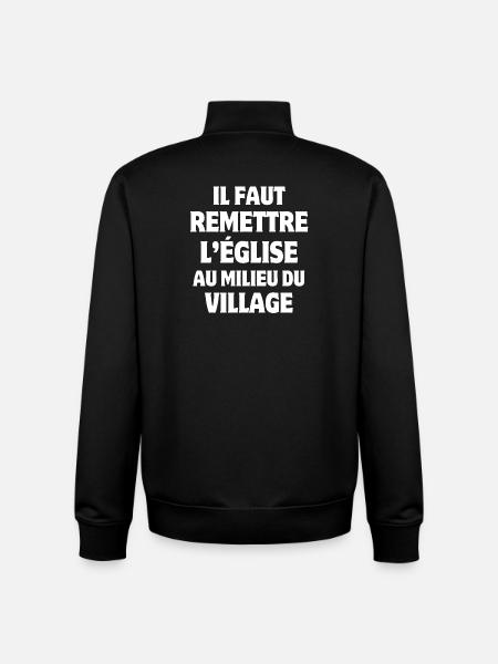 Church, Village, Priority - Unisex Organic Zip Sweatshirt by Stanley/Stella - black