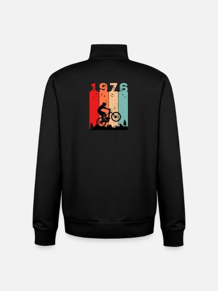 Millésime 1976 - Sweat zippé unisexe en coton bio Stanley/Stella - noir