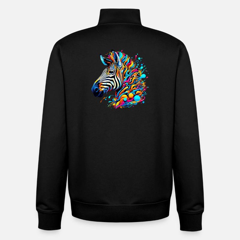 Zebra - Unisex Organic Zip Sweatshirt von Stanley/Stella - Schwarz