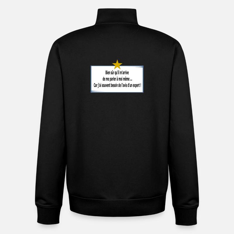 Ich rede mit mir selbst - Unisex Organic Zip Sweatshirt von Stanley/Stella - Schwarz